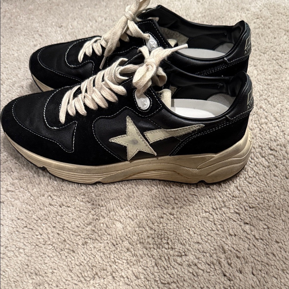 Golden Goose Black and Cream Sneakers